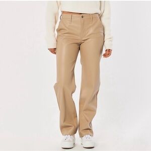 High-Rise Faux Leather Straight Leg Pants Size:W 27 High-rise